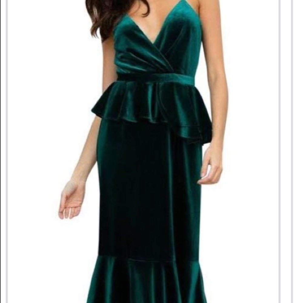 Yumi Kim emerald green velvet dress